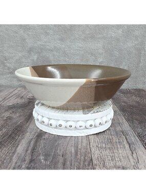 Mikasa Studio Kiln Coupe Cereal Bowl Vintage 70s 80s Retro Brown Tan Off White